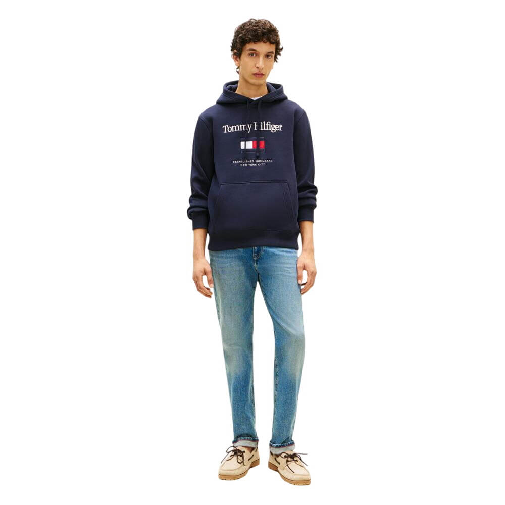 Tommy Hilfiger Logo Embroidery Fleece Hoody